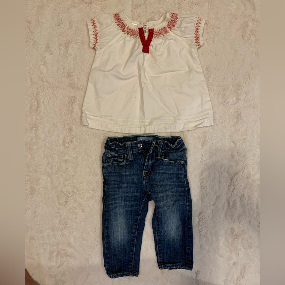 Gap blouse and jeans lot bundle set 18 month